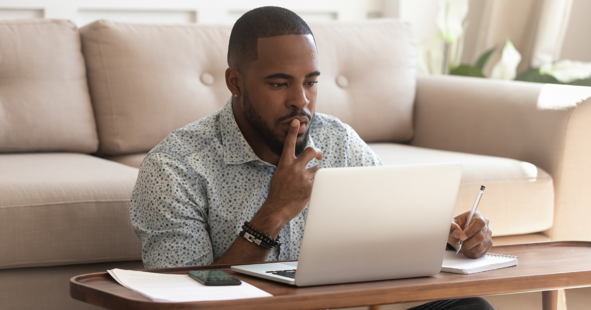 Man Doing Online Course